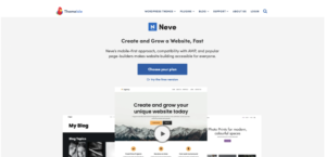 Neve frontpage with WordPress themes